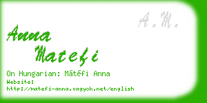 anna matefi business card