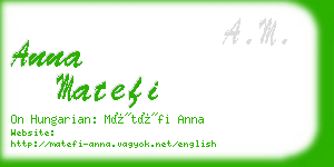 anna matefi business card